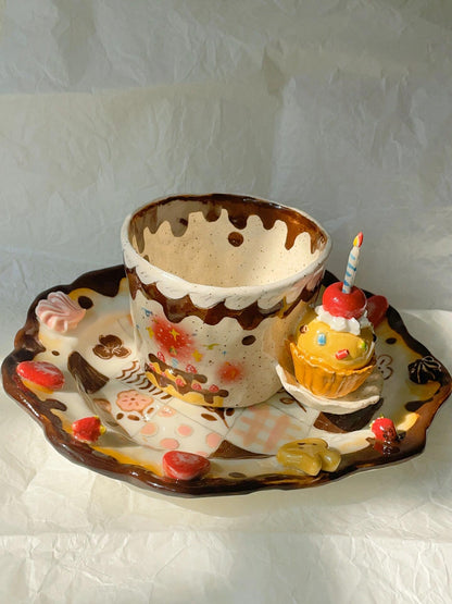 Strawberry Chocolate Ceramic Plate