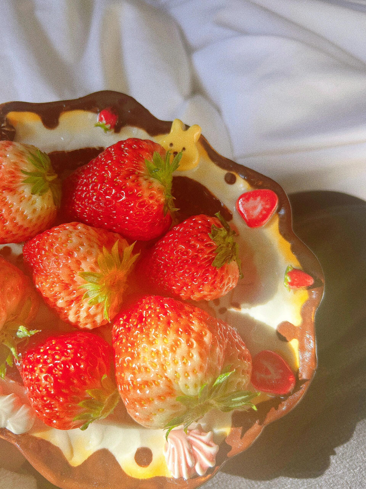 Strwbery Plates Strawberry Chocolate Ceramic Plate | Household products | Three Fleas