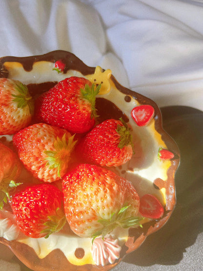 Strawberry Chocolate Ceramic Plate