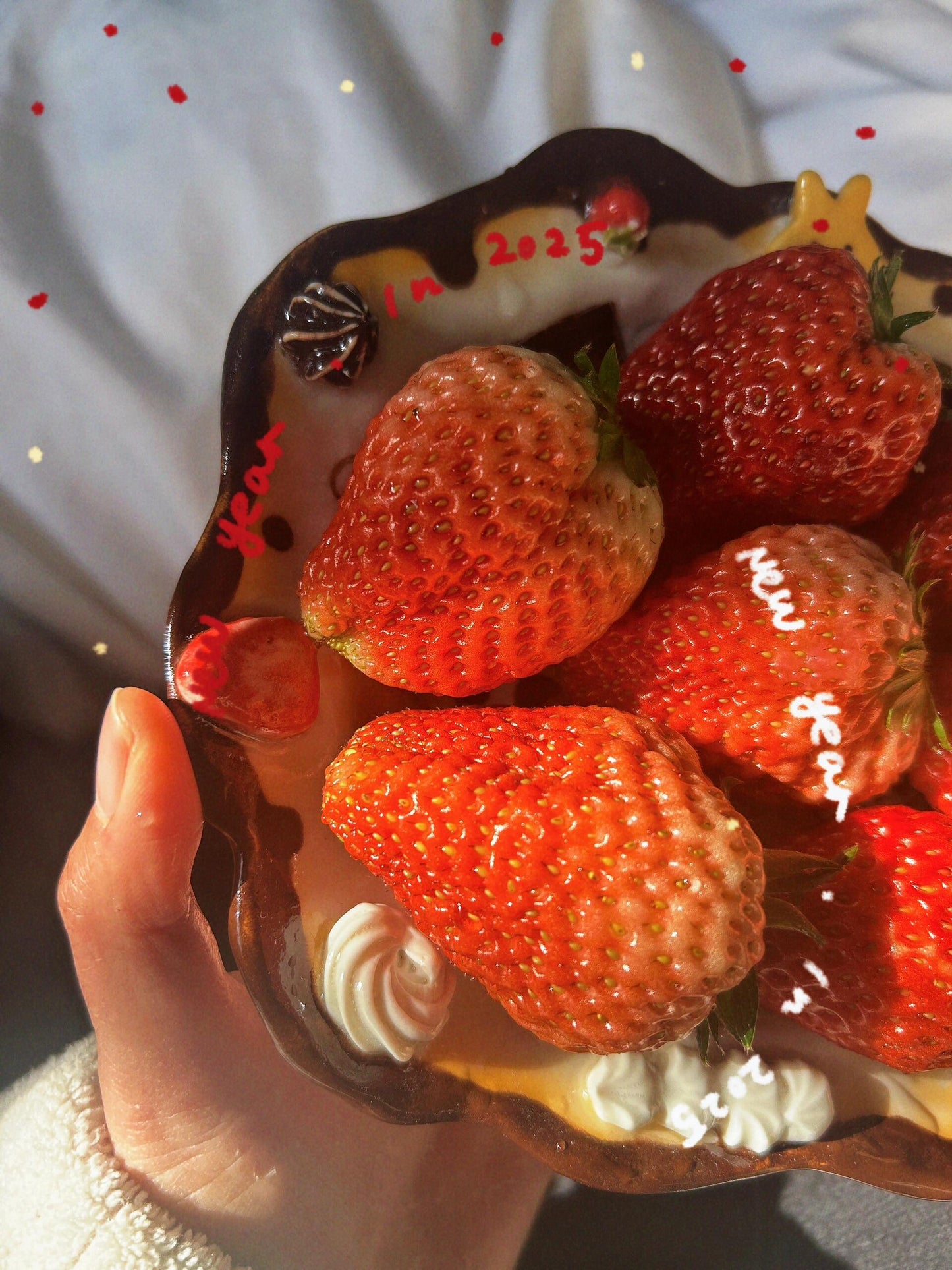 Strawberry Chocolate Ceramic Plate