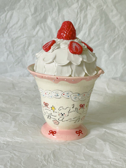 Strawberry Cream Ceramic Cup