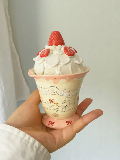 Strawberry Cream Ceramic Cup