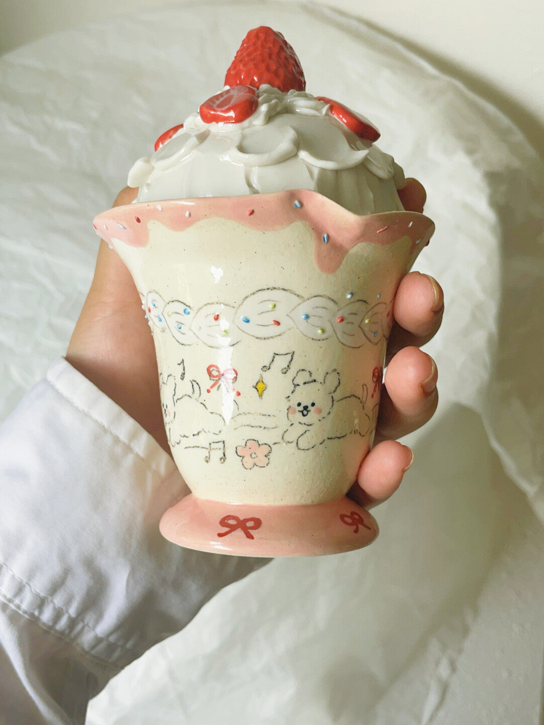 Strawberry Cream Ceramic Cup