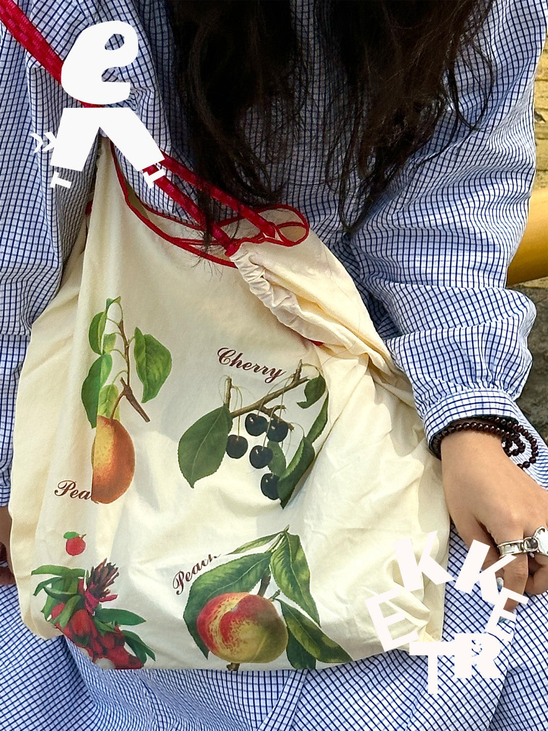 Summer Fruits Printed Eco-Friendly Reusable Shoulder Bag