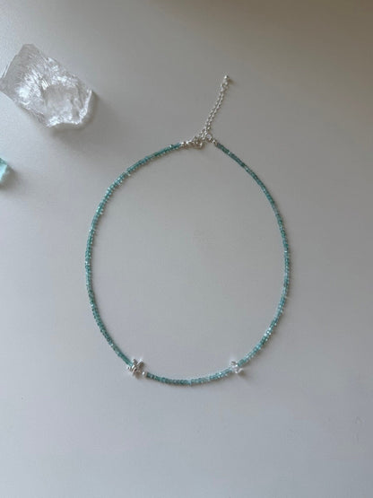 Summer Starfish Ice Blue Beaded Necklace