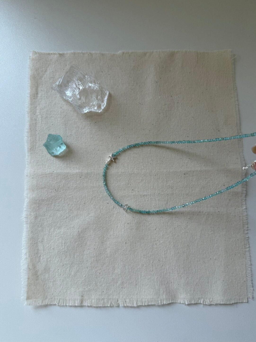 Summer Starfish Ice Blue Beaded Necklace