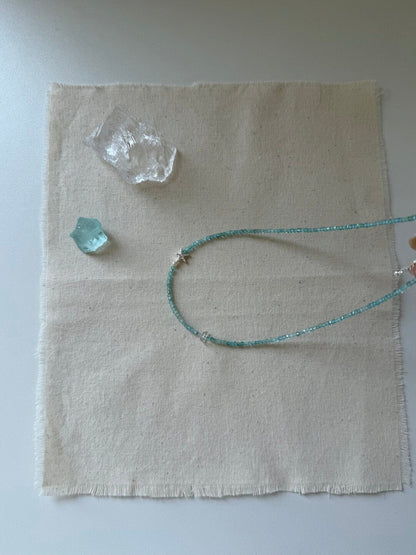 Summer Starfish Ice Blue Beaded Necklace