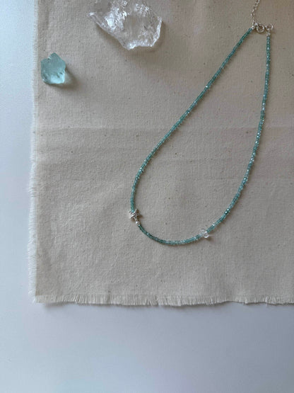 Summer Starfish Ice Blue Beaded Necklace