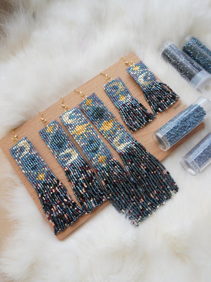 Sun Moon and Stars MIYUKI Beaded Earrings