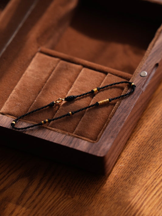 Sunlight 18k Gold Braided Beaded Bracelet
