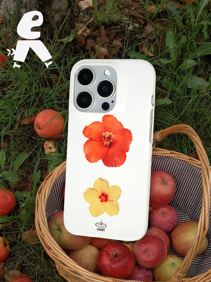 Sunset Hibiscus: Korean Minimalist Aesthetic Case