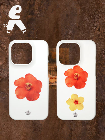 Sunset Hibiscus: Korean Minimalist Aesthetic Case