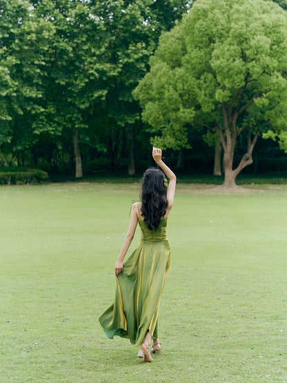 Sunset Tie-Strap Maxi Dress