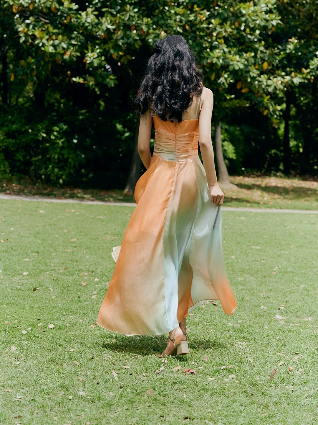 Sunset Tie-Strap Maxi Dress