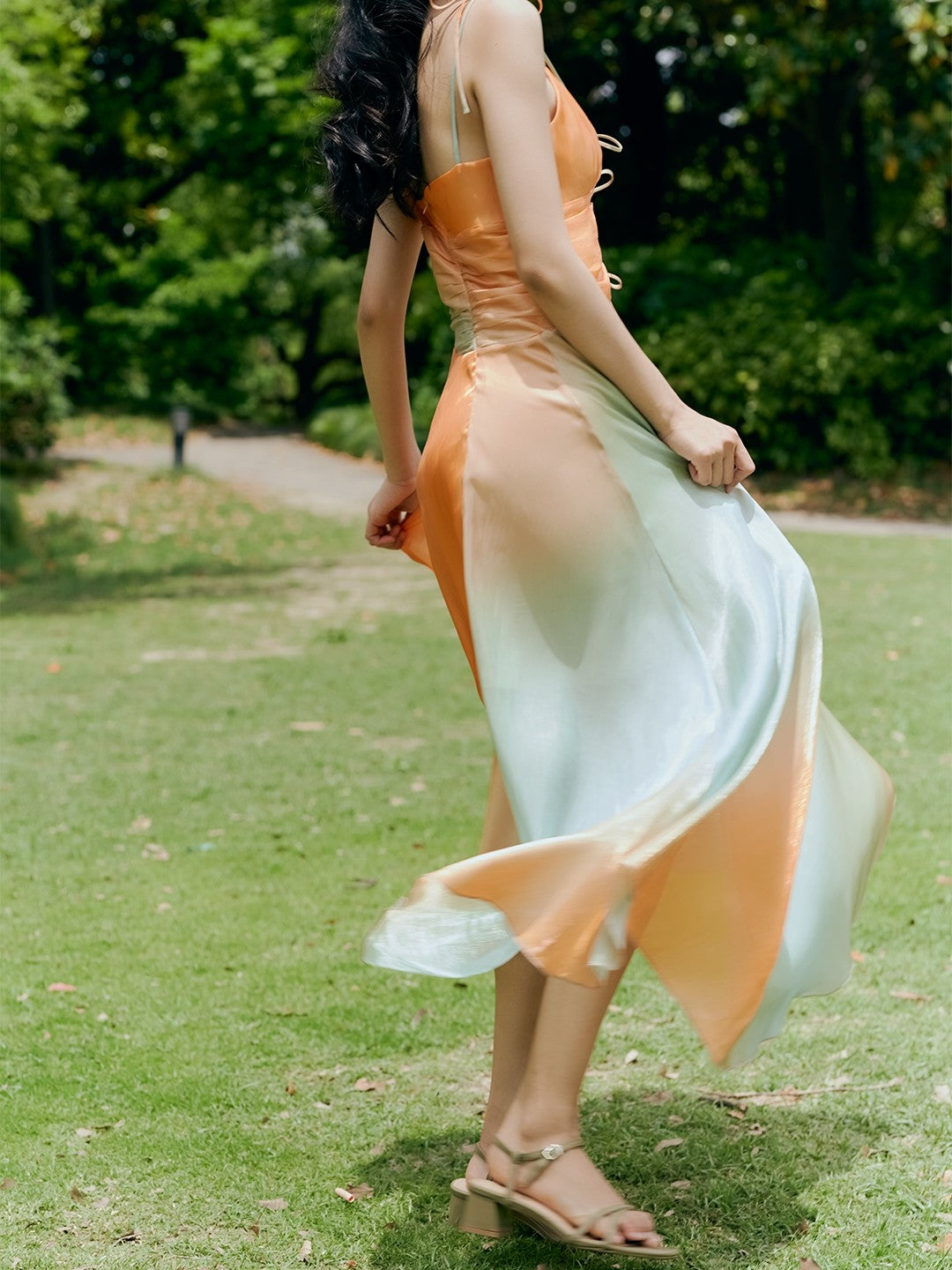 Sunset Tie-Strap Maxi Dress