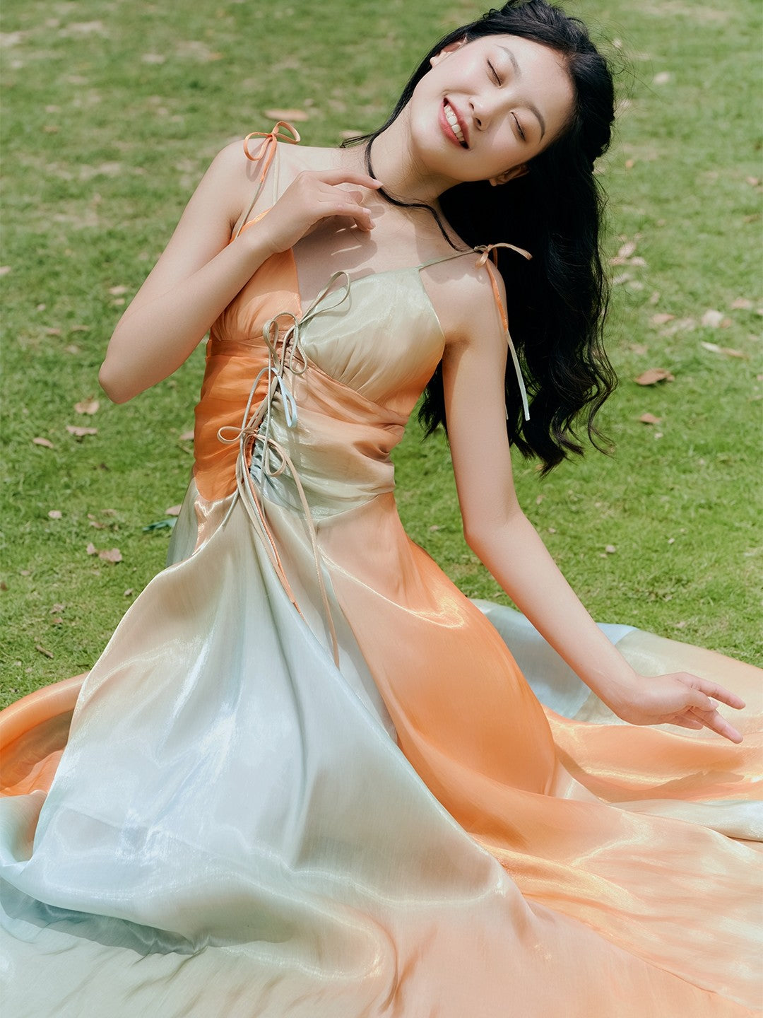 Sunset Tie-Strap Maxi Dress