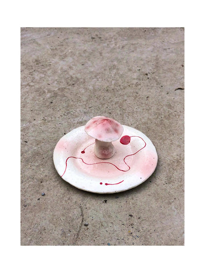 Surreal Mushroom Incense Holder | Plate/Vases Set | Three Fleas