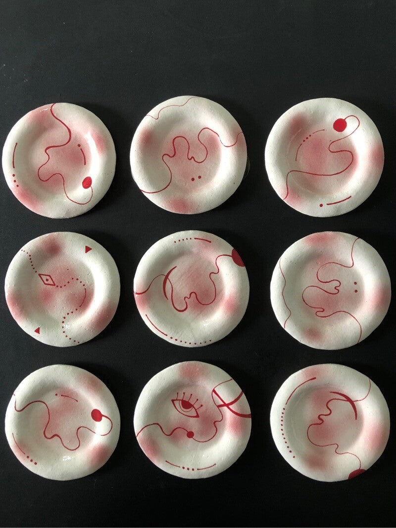 Surreal Mushroom Incense Holder | Plate/Vases Set | Three Fleas
