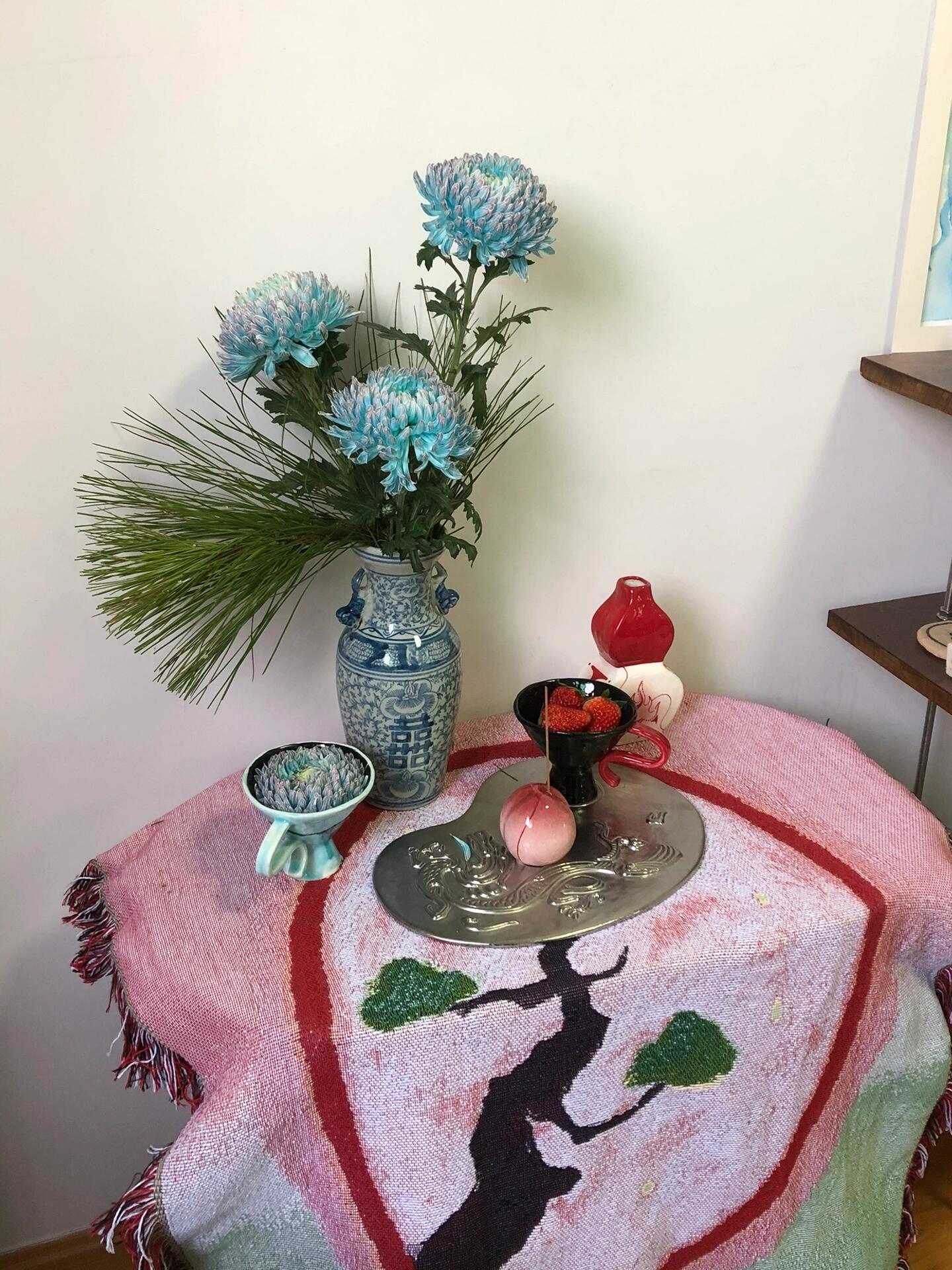 Surreal Peach Incense Holder | Plate/Vases Set | Three Fleas