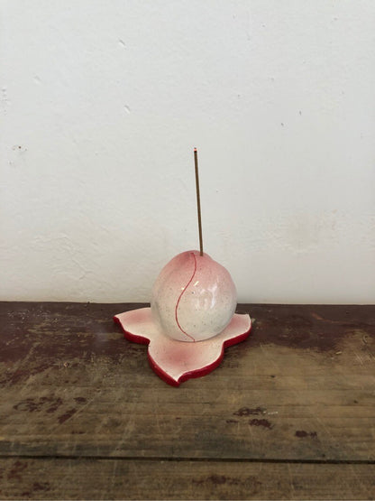 Surreal Peach Incense Holder | Plate/Vases Set | Three Fleas