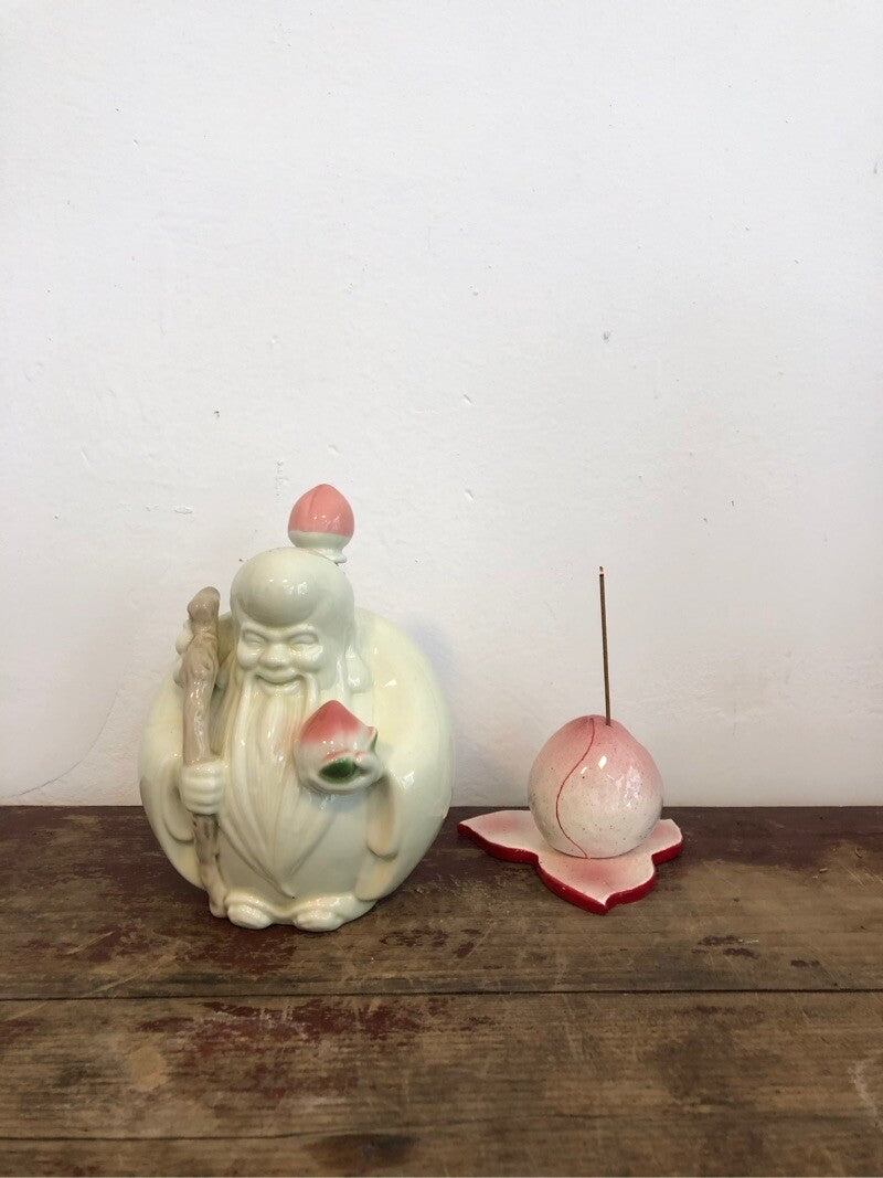 Surreal Peach Incense Holder | Plate/Vases Set | Three Fleas