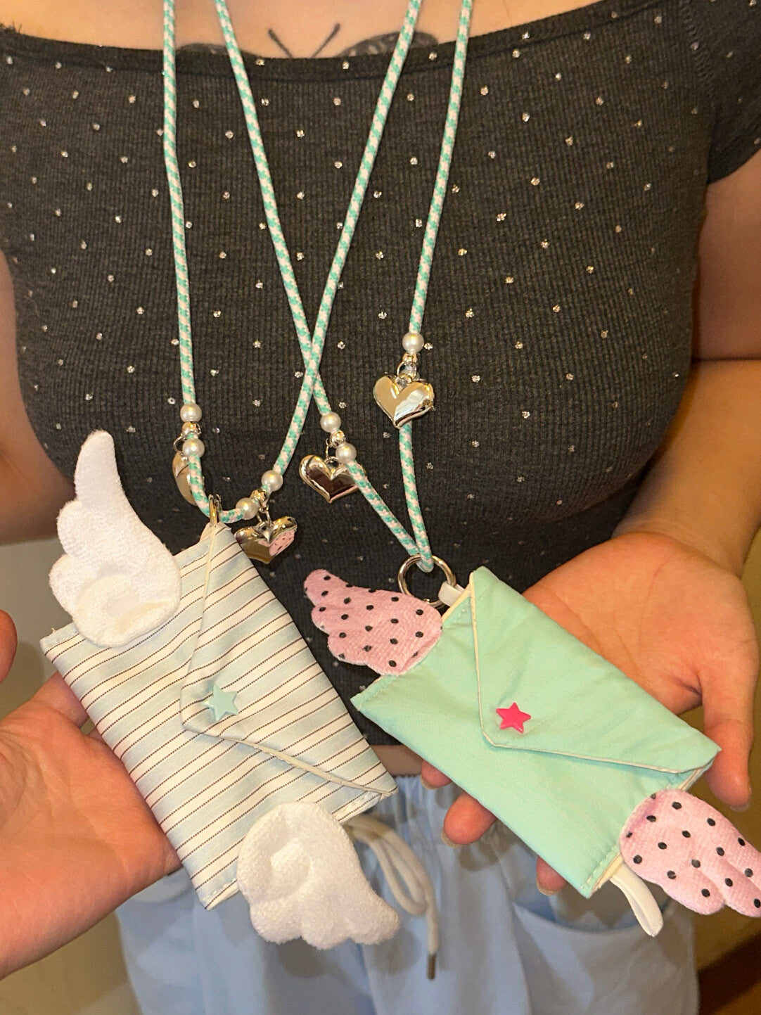 Sweet Angel Macaron Lanyard Card Pouch
