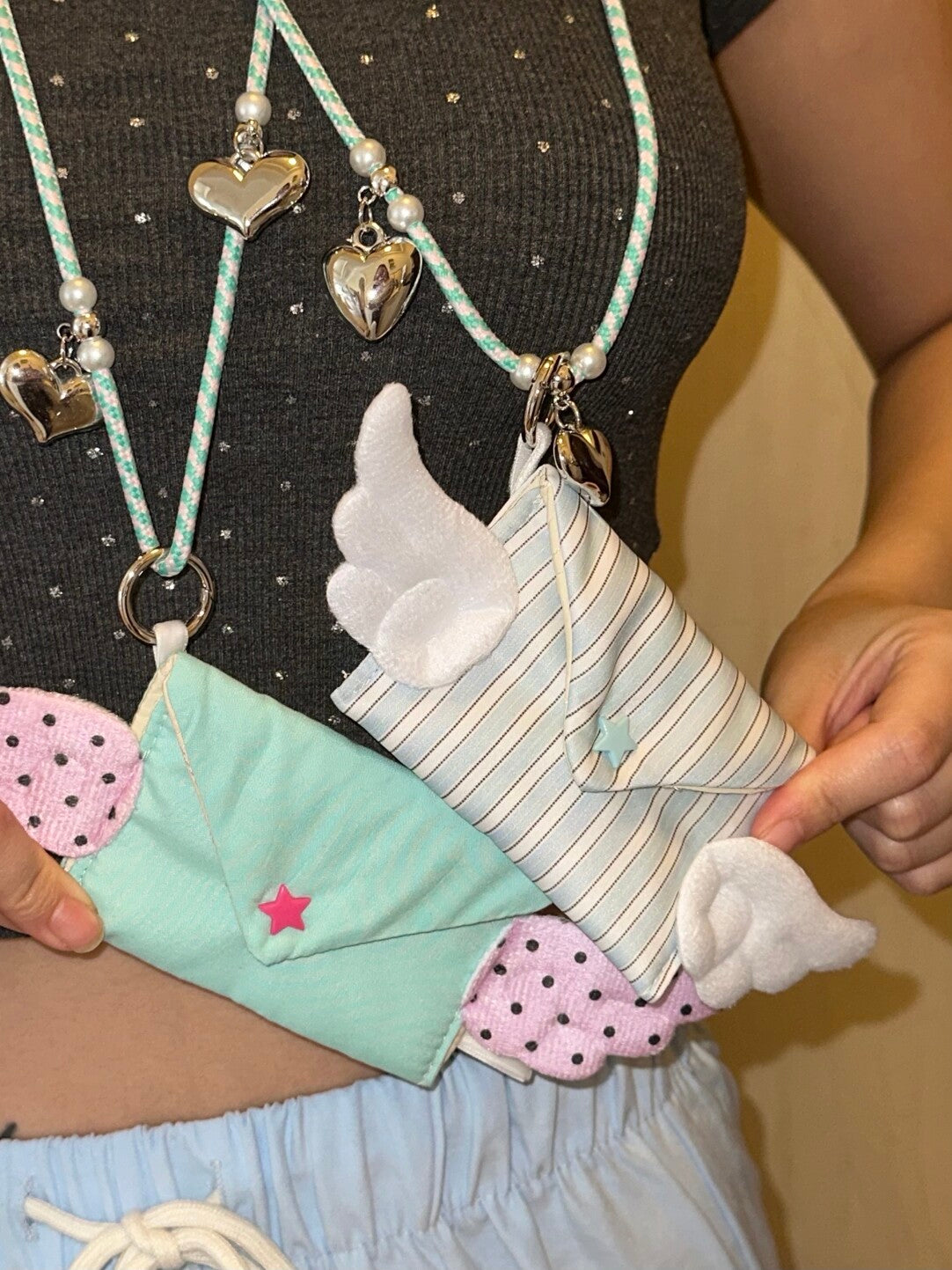 Sweet Angel Macaron Lanyard Card Pouch