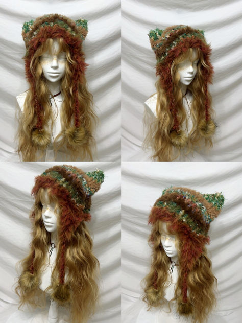 Sweet Animal Ear Pom-Pom Crochet Hat