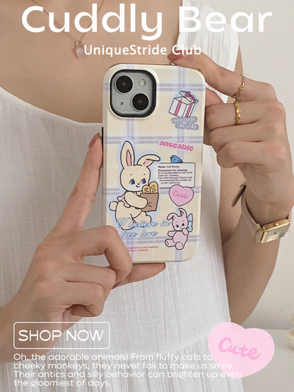 Sweet Bunny Printed Double Layer Phone Case