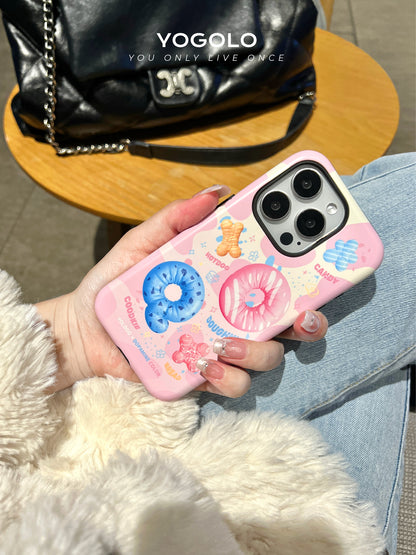 Sweet Donut Printed Double Layer Phone Case