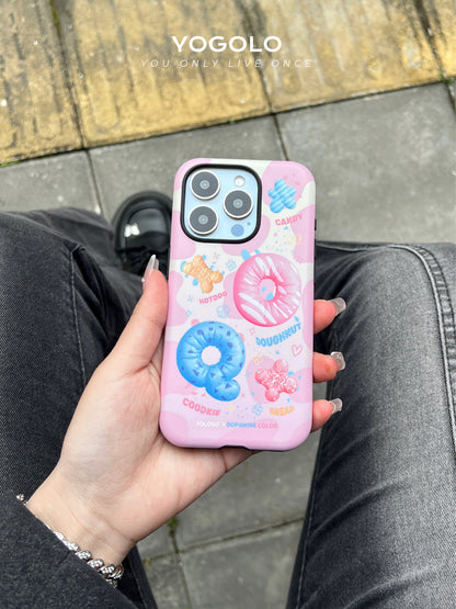 Sweet Donut Printed Double Layer Phone Case