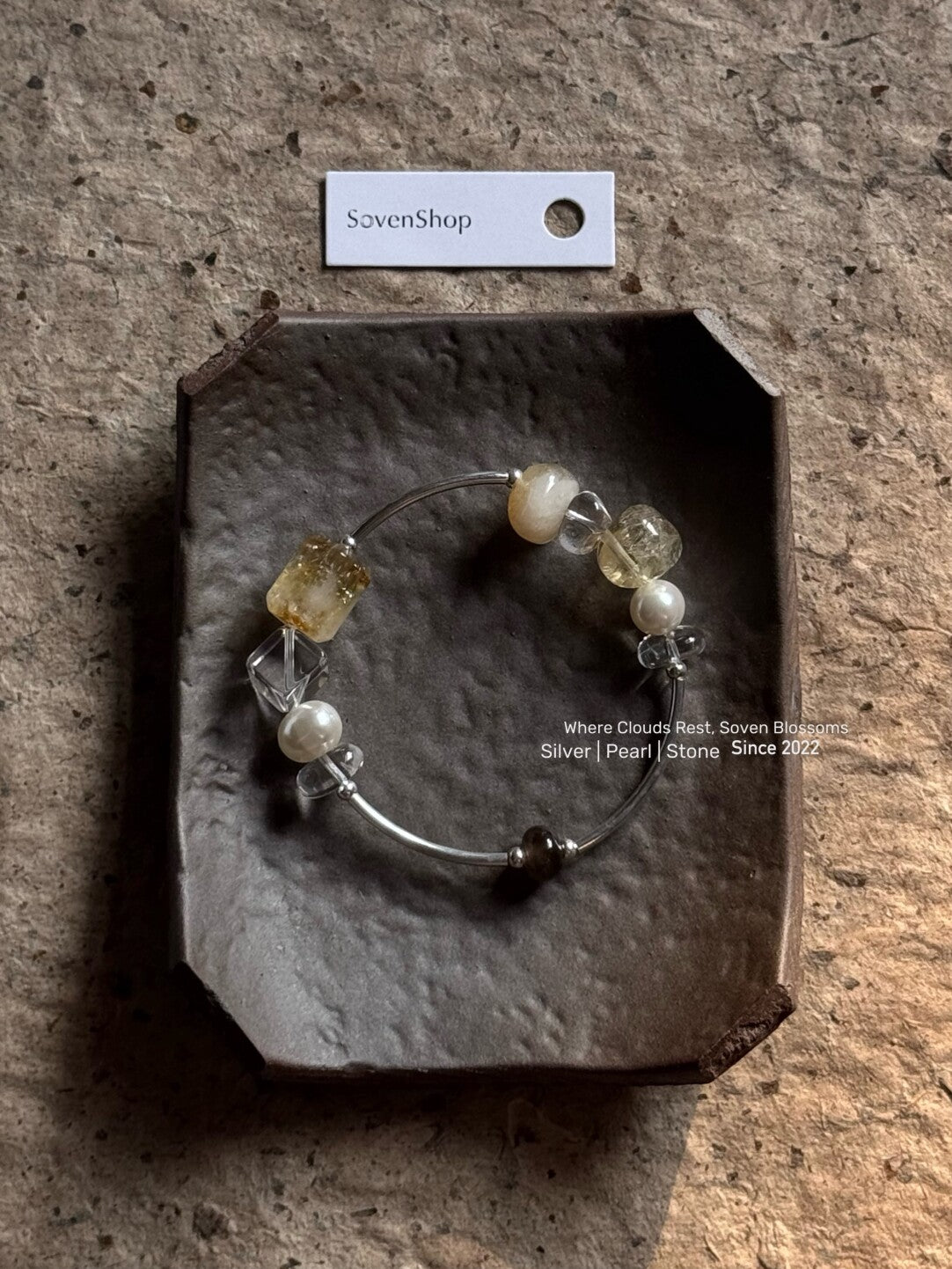 Sweet Olive Citrine Baroque Pearls Beaded Bracelet