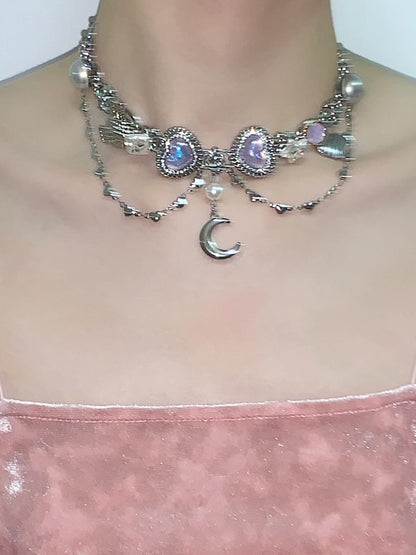 Sweetheart Killer Moon Pendant Choker