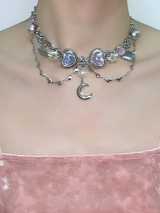 Sweetheart Killer Moon Pendant Choker