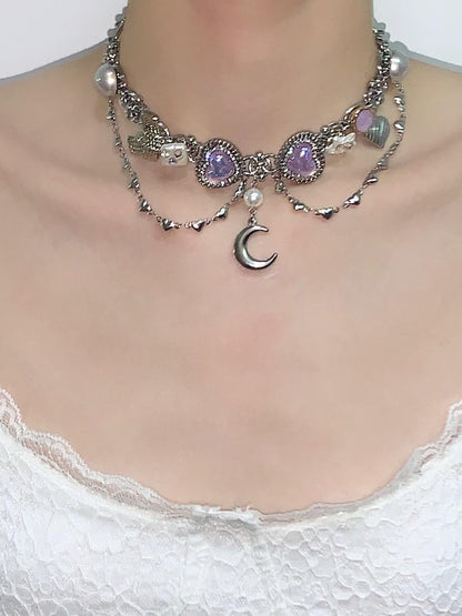 Sweetheart Killer Moon Pendant Choker