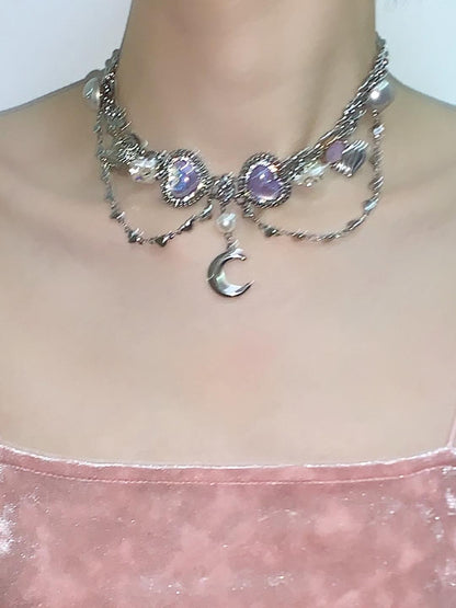 Sweetheart Killer Moon Pendant Choker