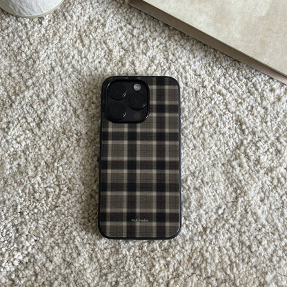 The Coffee Plaid Retro Matte Acrylic Case | iPhone Case | Three Fleas