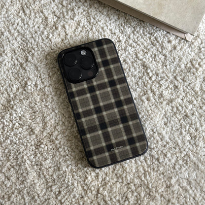 The Coffee Plaid Retro Matte Acrylic Case | iPhone Case | Three Fleas