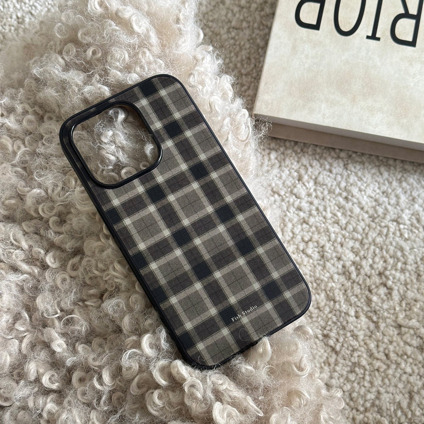 The Coffee Plaid Retro Matte Acrylic Case | iPhone Case | Three Fleas