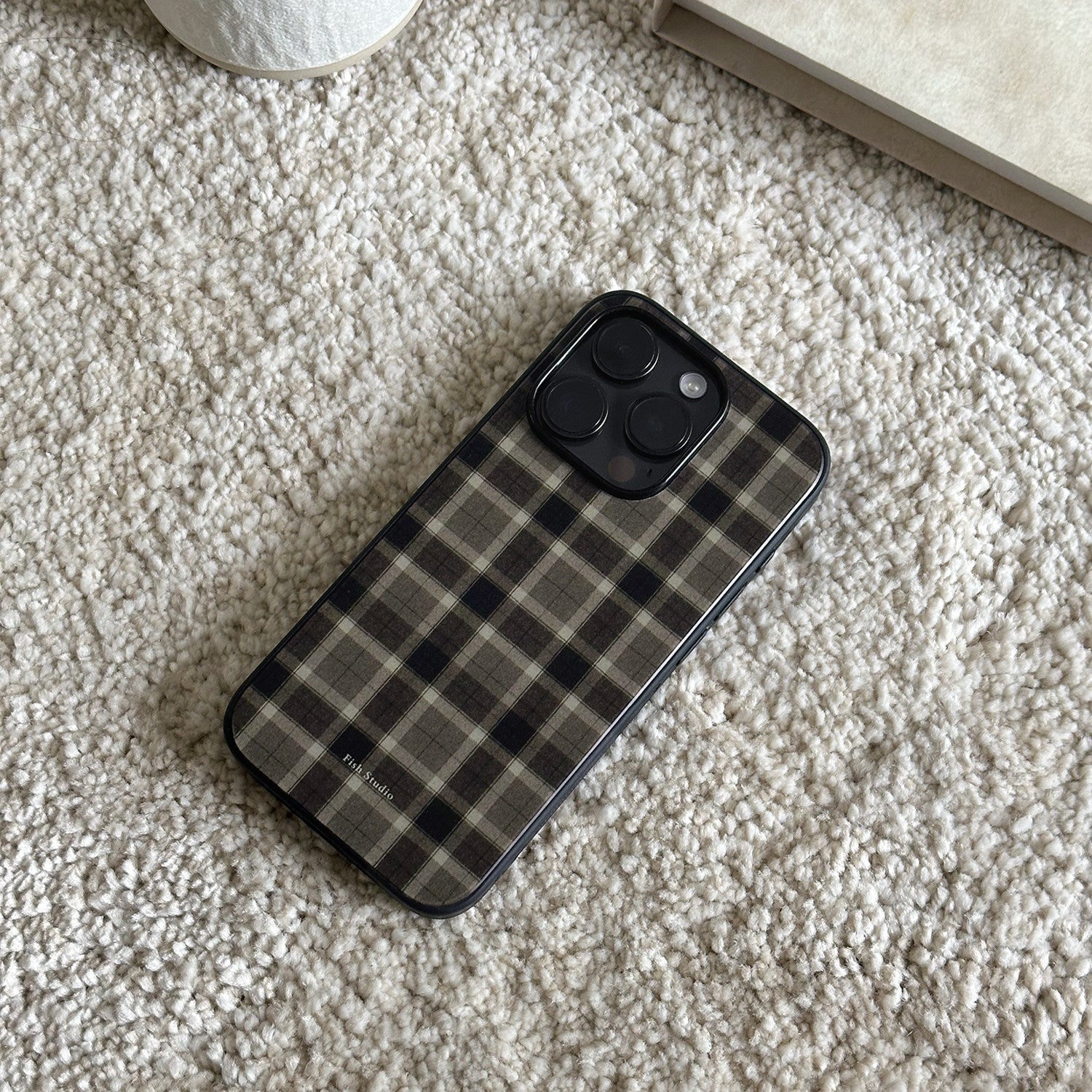 The Coffee Plaid Retro Matte Acrylic Case | iPhone Case | Three Fleas