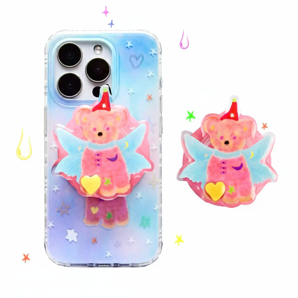 Festive Whimsy: Christmas Fairy Bear Phone Case With MagSafe