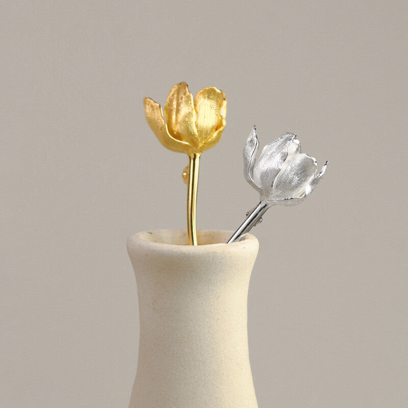 This Moment Sterling Silver Tulip Brooch