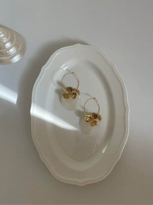 Three Petal Flower Shell Earrings