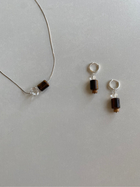 Tiger's Eye Crystal Earrings
