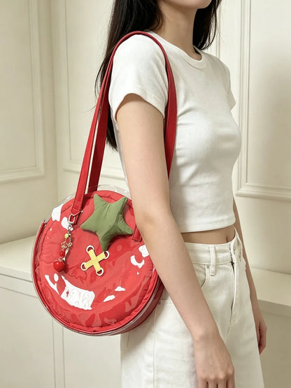 Tomato Button Shoulder Bag