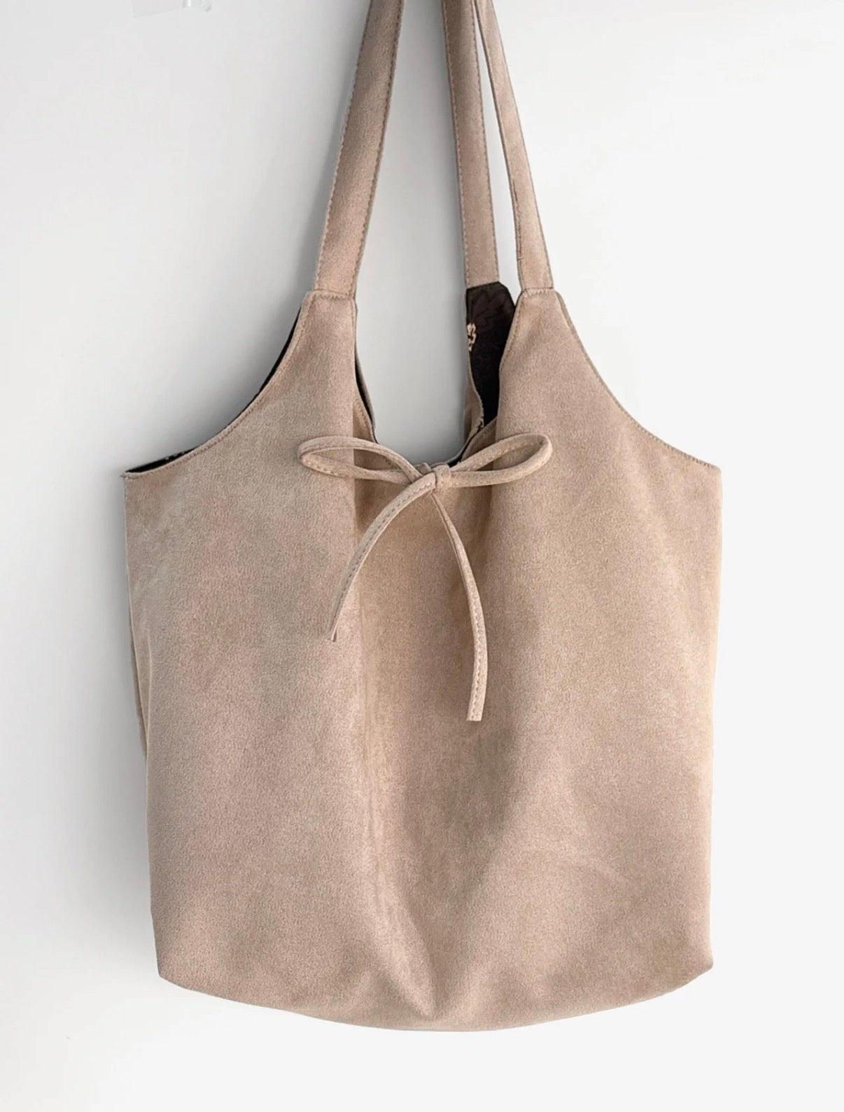 [Chinoiserie] Traditional Pattern Double-Sided Suede Hobo Bag