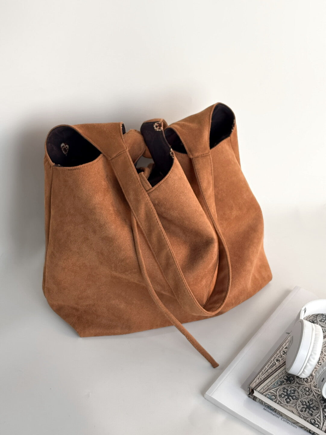 [Chinoiserie] Traditional Pattern Double-Sided Suede Hobo Bag