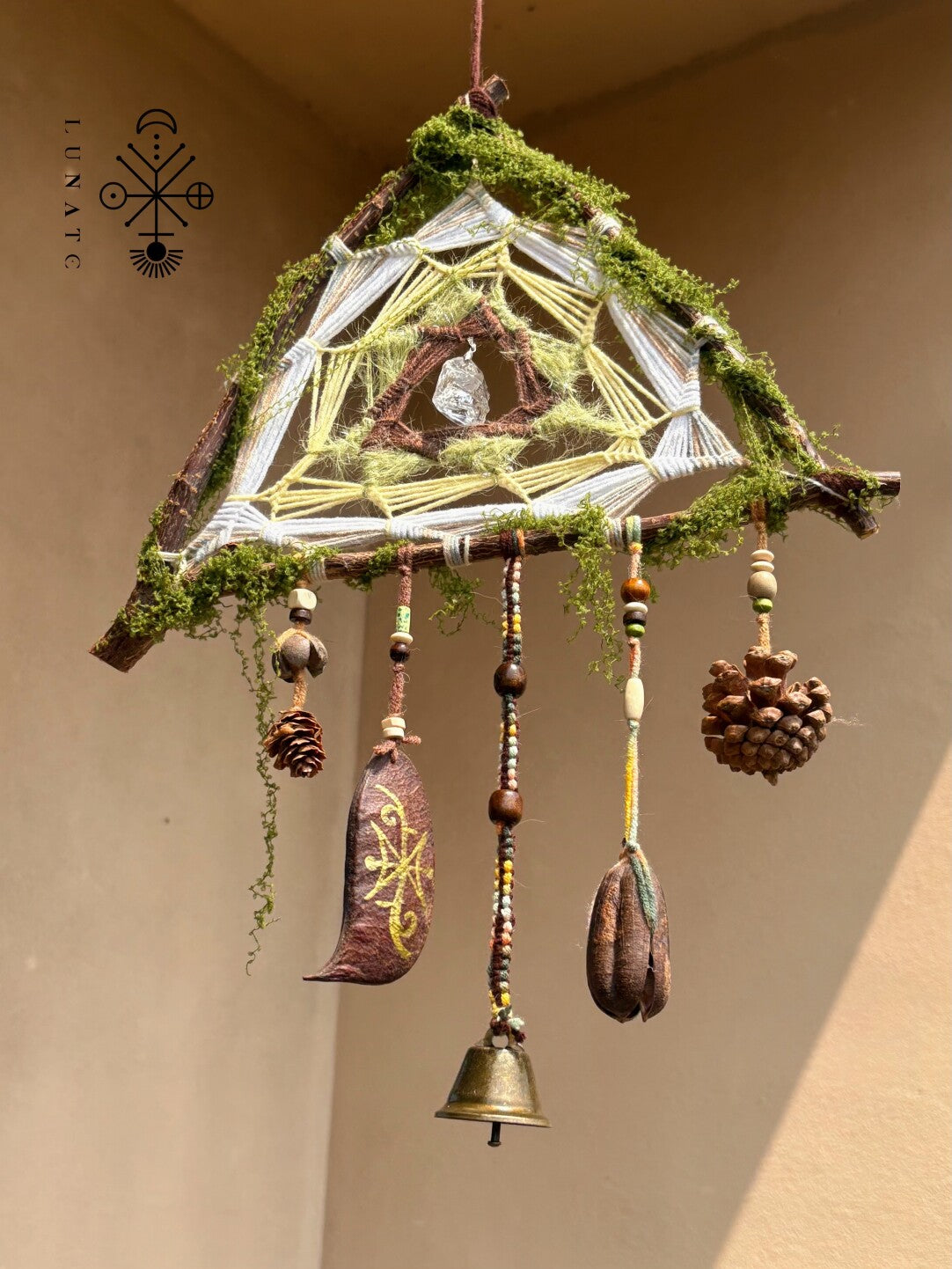 Triangle Green Moss Dreamcatcher