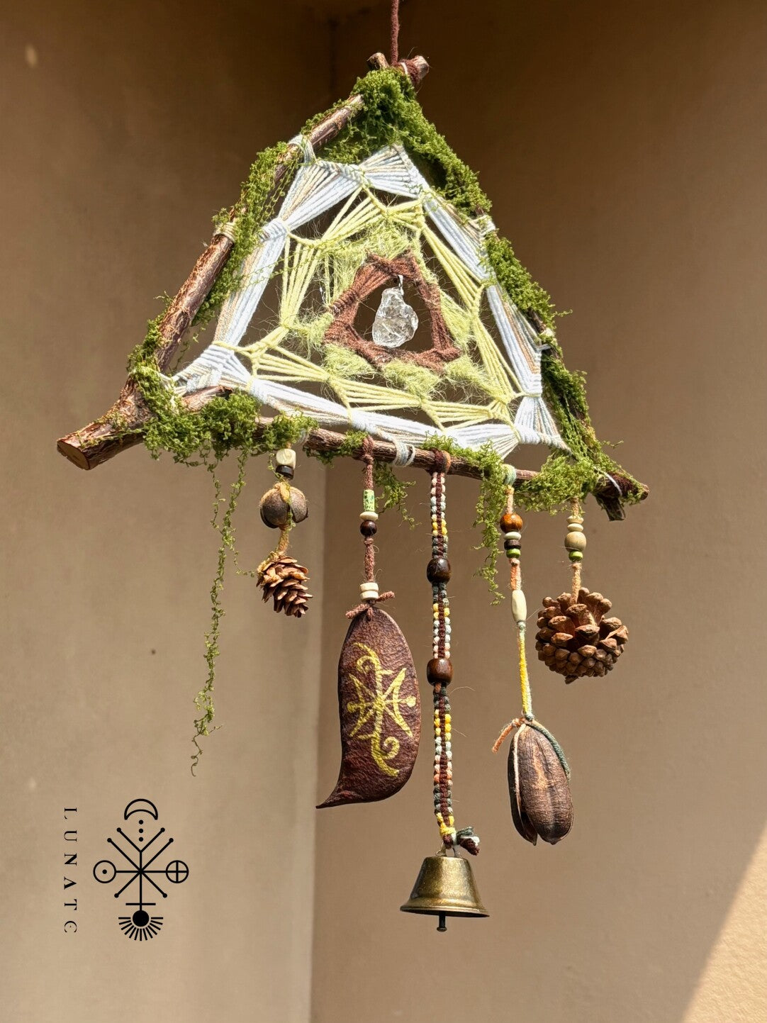 Triangle Green Moss Dreamcatcher