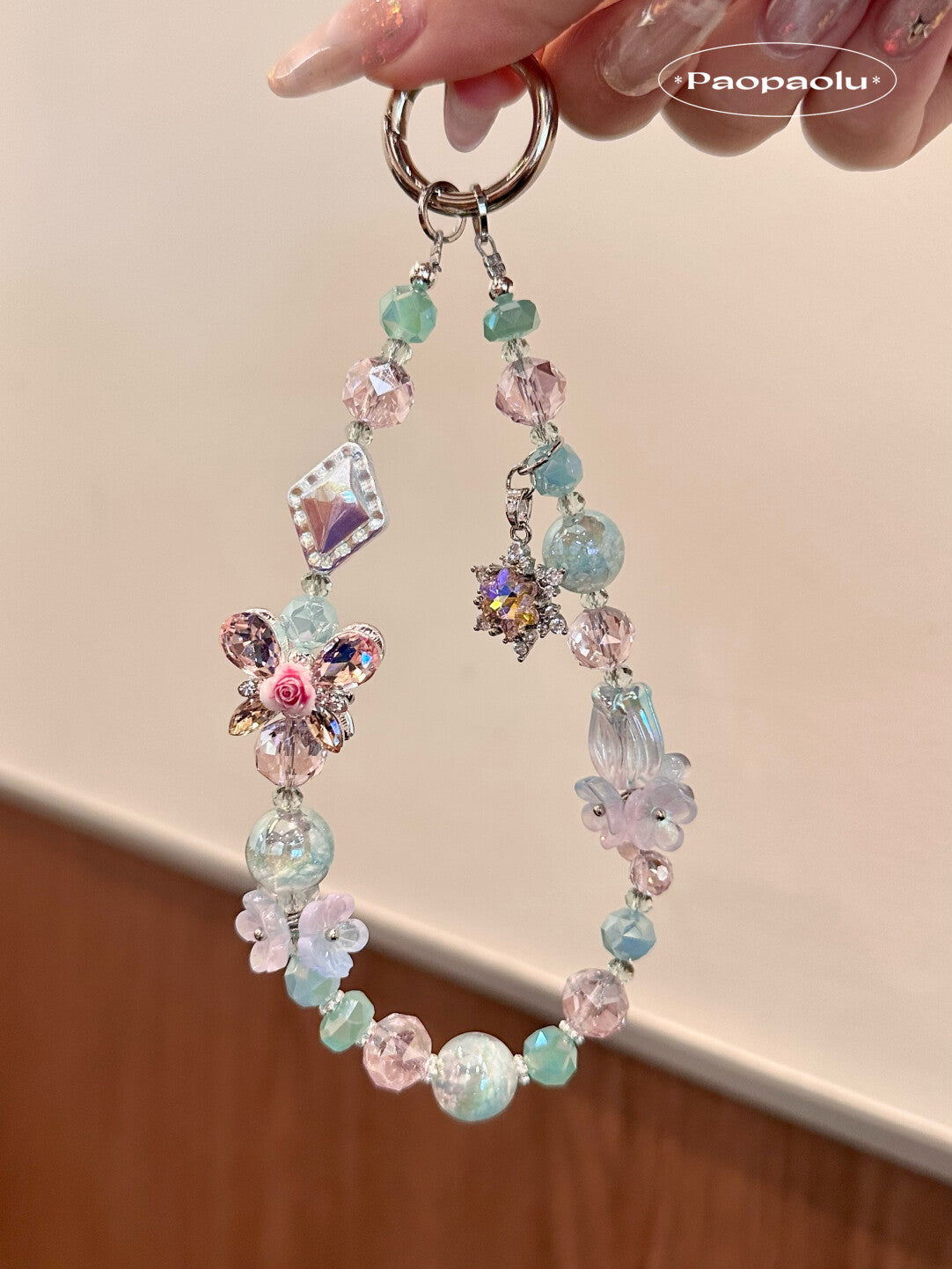 Tulip Butterfly Snowflake Beaded Phone Charm